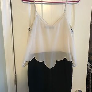 White and Black One piece Dress